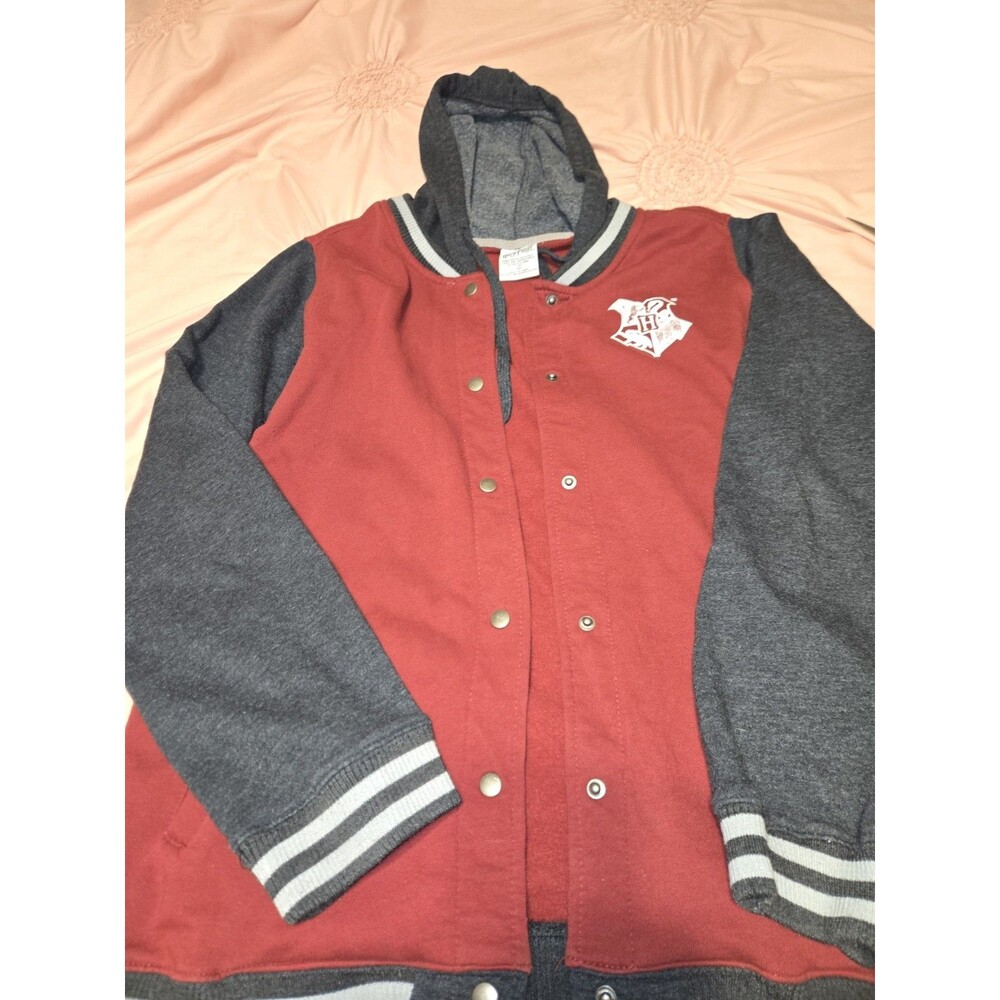 Harry Potter Hogwarts Varsity Hooded Jacket 2X Red Gray